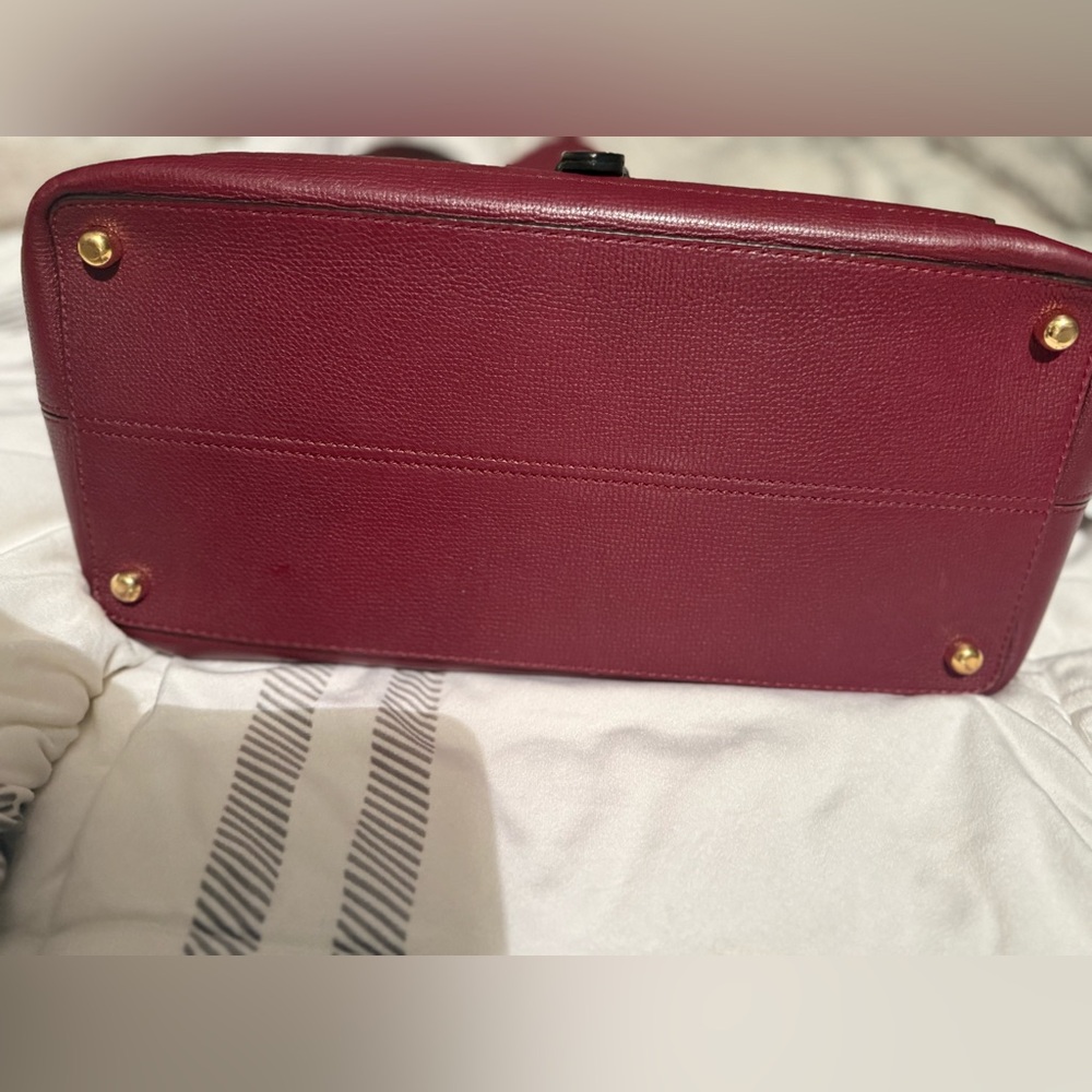 Burberry Deep Red Large Leather Satchel - Picture 8 of 9
